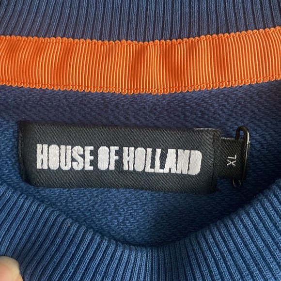House of Holland Lover Graphic Sweatshirt Navy Blue Crewneck size XL - Picture 7 of 8